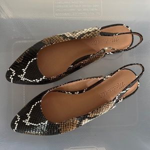 Madewell Python sling backs Size 6